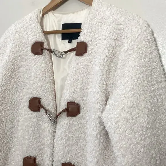 7 FOR ALL MANKIND Cozy Toggle Front Sherpa Teddy Jacket Size S - Picture 4 of 13